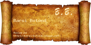 Barsi Botond névjegykártya